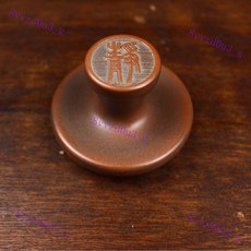 坭興陶茶壺底墊蓋置蓋託底座杯託 家用蓋碗蓋託茶蓋託, 1個, 靜字古銅高約4厘米