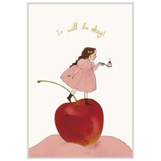 日本 Kurahashirei 插畫家 明信片 《甜蜜的糖果和女孩》, 1個, 《櫻桃蛋糕》