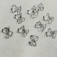 투명 클리어 글라스 리본 네일파츠, 10개, 숏리본