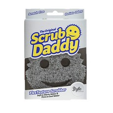 스크럽대디 Scrub DAD 대드dy 스마일링 스크러버 그레이 - 긁힘 방지 다용도 접시 스폰지 BPA 프리 및 폴리머 폼으로 제작 얼룩 냄새 주방 (1개), 스크럽대디 Scrub Daddy 수세미 스마일링 스크러, 1개, 1개