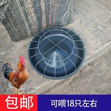 雞食槽 圓形40釐米食盆+16孔鋼筋網罩 餵雞飼料盆, 1個, 圓形50釐米食盆+18孔鋼筋網罩