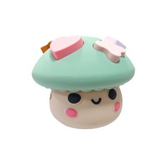 幾何形狀蘑菇屋收納益智玩具 硅膠兒童趣味認知玩具, 綠色, 1個