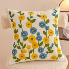 서플라이랩 핸드메이드 꽃자수 쇼파쿠션 국산솜 포함, 옵션17. 모닝글로리