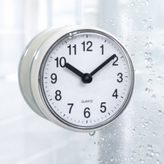 조온하루 무소음 욕실 흡착 방수 시계, 화이트