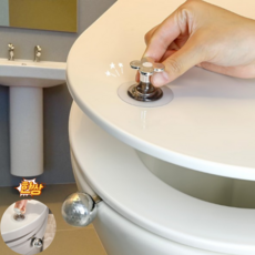 뚭니몰 화장실 변기 뚜껑 커버 위생 손잡이 2종 1세트, 실버 한세트