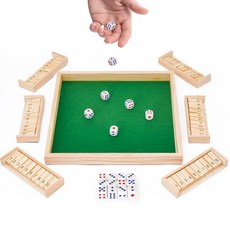 업그레이드된 1-6명의 플레이어 박스 종료 주사위 게임 주사위 12개 나무 클래식 보드 게임 전통 테이블 수학 게임 테이블 탑 수학 주사위 게임 펍 바 홈 교실 파, 브라운