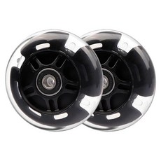 WHEELGOO 후면 80mm 라이트 업 화이트 플래시 3륜 아동용 스쿠터 교체 휠 Micro Globber Lascoota 킥 스쿠터와 호환 2팩 (블루) 135188 5, 블랙, 1개
