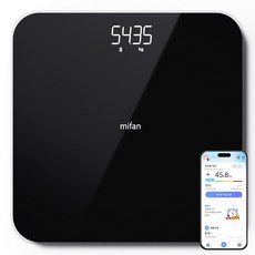 MIFAN 가정용 디지털 LED 인바디 체지방 체중계, 1개, 블랙, FL5049-6