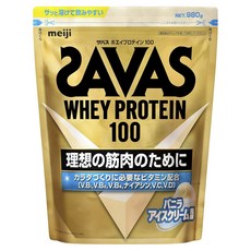 메이지 사바스 웨이프로틴100 바닐라아이스크림맛, 980g, 1개