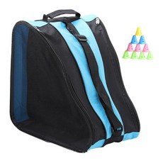 Zeyuan 어린이용 롤러스케이트 가방 크로스바디 성인용 장비 정리함 스노우 스키 휴대용 스케이트화 가방 아이스, 38cm x 29cm x 38cm, 옥스포드 천, 파란색