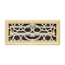 10.2x25.4cm(4x10인치) 및 25.4x10.2cm(10x4인치) 덕트 입구에 적합 | Handua 빅토리아 시대 디자인의 장식용 바닥 레지스터 | 댐퍼가 있는 튼튼한, 4" X 10" [1 PACK], 광택 황동