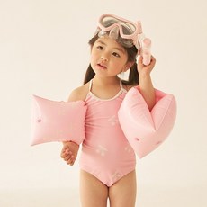 마더웍스 스윔 암링 솔리드체리 핑크 체리 유아 팔튜브, 1개