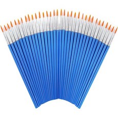 60개 페인트 브러시 원형 평면 작은 브러시 벌크로 디테일 페인팅 가능, Round Brushes
