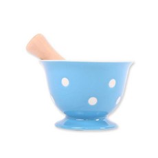 도자기 폴카도트절구 파랑(중) iro*021YS, 1개