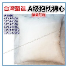 佳冠 附發票 抱枕心棉心 台灣製造純白棉 超澎A級 抱枕棉芯, 1件, 55*55-550g
