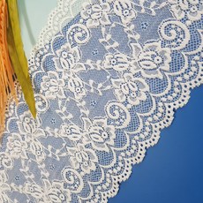 dklace 스판레이스모음 / 레이스 5392 폭 16cm 자가드 낙하판, 화이트, 1개