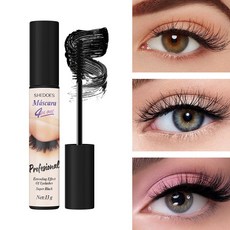 SHEDOES 睫毛膏 持妝不暈染防水防汗濃密定型拉長, 1個, 黑色-10ML