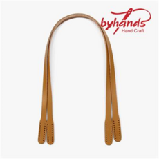 바이핸즈 내추럴 민무늬 통가죽 숄더용 가방손잡이 58cm 2종, 통가죽핸들-머스타드 1쌍, 1개