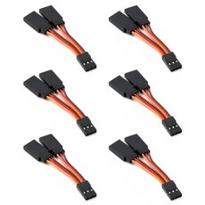 서보 Y 하네스 리드 와이어 6팩 3핀 수-암 7cm RC 비행기 헬기 자동차 보트 수신기 연장, 1개, 단일