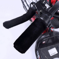 오토바이 퍼 핸들커버 4P 자전거 바이크 방한 핸들워머, 1 Set, 퍼 핸들커버 4P 블랙
