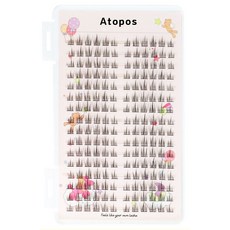 Atopos 인조 속눈썹 가닥 속눈썹 384모 대용량 3D입체디자인 볼륨감 자연스럽움 케이스 수납, 10개, 블랙