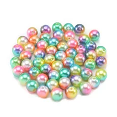 보석 제작용 ABS 모조 진주 비즈 원형 플라스틱 아크릴 스페이서 드릴 홀 50-400 개 3 4 6 8 10 12mm, 04 3mm 400pcs, 10 Mixed color