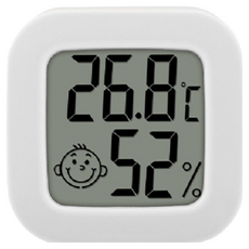PJ小舖 高精度電子溫濕度計 數位顯示 居家室內溫濕度測量 溫度計 濕度計, 白色, 1個