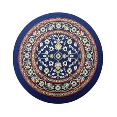 112 스케일 인형 집 카펫 놀이 장식 바닥 깔개 꽃 패턴 매트 액세서리, 1세트, dark blue-round