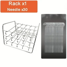 직사각형 베이킹 트레이 꼬치 에어 프라이어 스테인레스 스틸 그릴 랙 분리형 문자열 바베큐 요리, 02 set B