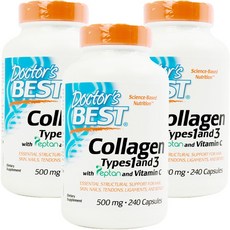 Doctor's BEST Types1&3複合膠原蛋白膠囊, 240顆, 3罐