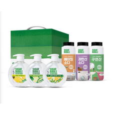 슈가버블 친환경세제 6종 선물세트 주방세제 과탄산소다 베이킹소다 구연산, 1세트