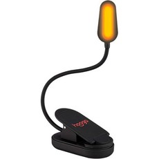 독서 조명 라이트 집게 독서등 후가 북 블루 차단 앰버 클립온 침대 독서용 1600K 따뜻한 LED 수면 도움등 충전식 1200mAh 배터리 조절 가능한 밝기 킨들 호환, 주황색 (호박색)