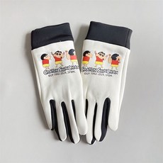 Doly蠟筆小新兒童戶外騎行保暖手套女男童秋冬可愛加絨防潑水防風防滑