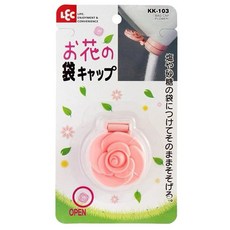 inomata 袋裝食物袋封口夾 麵粉穀物麥片保鮮 雙孔倒粉口設計, 1個, 玫瑰密封蓋