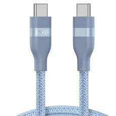 앤커 C 투 C 소프트 고속 충전 케이블 A82E2, 1개, 블루, 0.9m