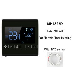 투야 와이파이 스마트 홈 온도조절기 물 난방 보일러용 전기 난방 온도 컨트롤러 디지털 디스플레이 MH1823, 1개, 1) 1822D 16A No WiFi - 85-250V