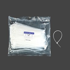 Kimspp 케이블타이 3x200mm 케이블밴드 타이밴드 전선정리 배선정리, 화이트, 3x200mm, 500개