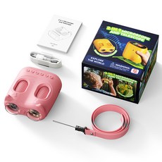 新款兒童望遠鏡顯微鏡二合一益智兒童玩具戶外便攜高倍高清望遠鏡, 1個, 387-粉色-貓頭鷹【二合一望遠顯微鏡+可拍照錄像+自帶內存:1個