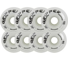 Labeda 롤러 하키 휠 그리퍼 크로스오버 소프트 76A 화이트 80mm - 8개 세트, 화이트 76A (소프트)