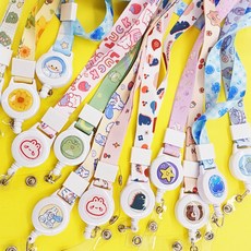 사원증목걸이줄 사원증목걸이 사원증 간호사 릴홀더 이름표목걸이줄 캐릭터명찰목걸이, 1개, 체리곰돌