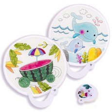 (미술샘) 원터치 접는 부채 미술샘 여름 여름도안 부채만들기, 2.고래, 1개