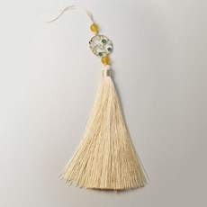 반야연 전통 매화 장식 노리개 고급 한복 매듭 장식 태슬, 베이지