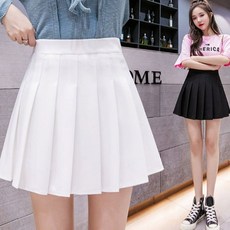 플리츠 A라인 미니 스커트 여성 데일리 밴딩 치마