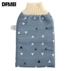DFMEI 雙面搓澡巾手套, 1個, 1個裝, 藍 色:如圖