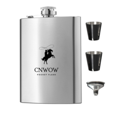 씨엔와우 힙플라스크 휴대용 포켓 술병 위스키 소주 보틀 스테인레스 8oz ( 230ml ), 1개, 데님 블랙