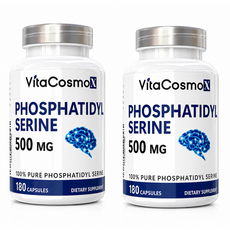 VitaCosmoX 프리미엄 Phosphatidylserine 포스파티딜세린 500mg 야채캡슐, 2개, 180정