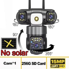 카메라 렌즈가 태양광 야외 무선 방수 야간 투시경 인간 추적 감시, A. 미국 플러그, 7. No solar Cam 256G