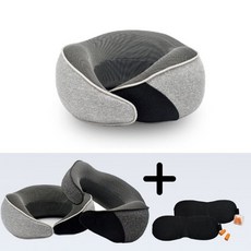 여행필수 기내용 안대 귀마개 목배게set, 그레이