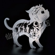鋼魔獸 12生肖 3D模型 金屬拼圖 益智拼裝模型 年節禮品 交換禮物, 無敵霹靂萌貓貓, 1個