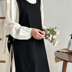 夏季輕薄透氣家用日韓式廚房園藝畫室美甲夏季家務長款馬甲圍裙